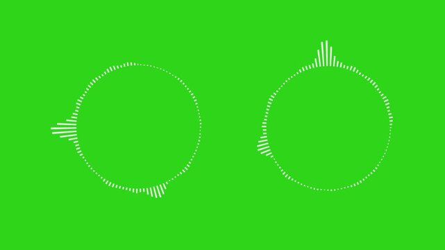Circular audio visualizer spectrum animation, line digital minimalist voice Audio Equalizer Background Animation. A set of interface elements in the form of a circle. spectrum animation template .