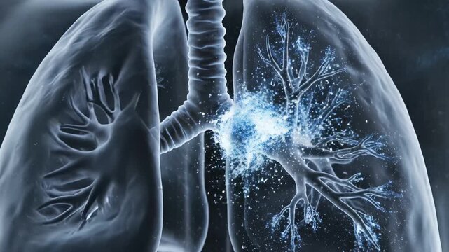 Human lungs and bronchial tree symbolizing the intersection of biology and technology