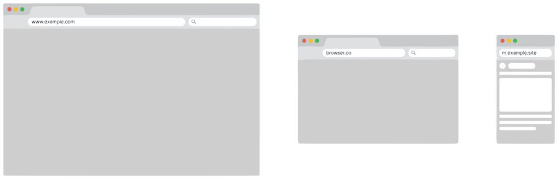 Responsive Website Browser Mockup Collection with Desktop Tablet and Mobile Screen Layouts for Modern Web Interface Presentation Design