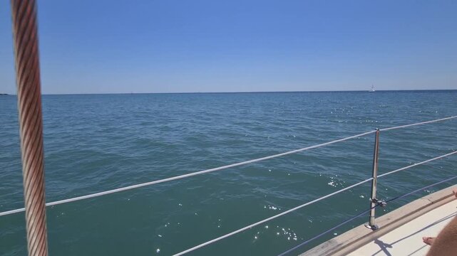 yacht view in the open sea in summer day during the excursion