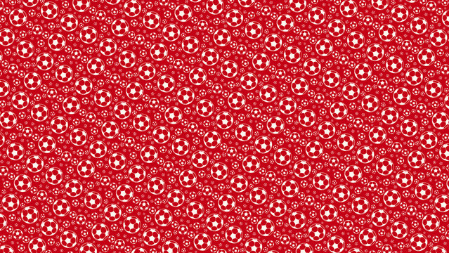 Vibrant red soccer ball seamless pattern for sports teams