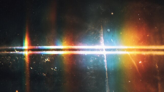Vibrant Rainbow Streaks and Light Leak Effect for Creative Photography or Graphic Design Projects