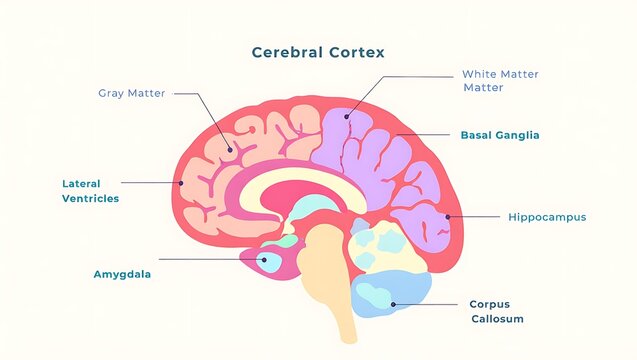 **3D Render of Human Brain Glowing with Active Neural Networks**