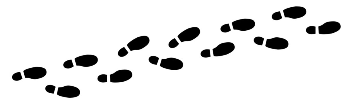 Human Shoe Print Footsteps Vector on Transparent Background