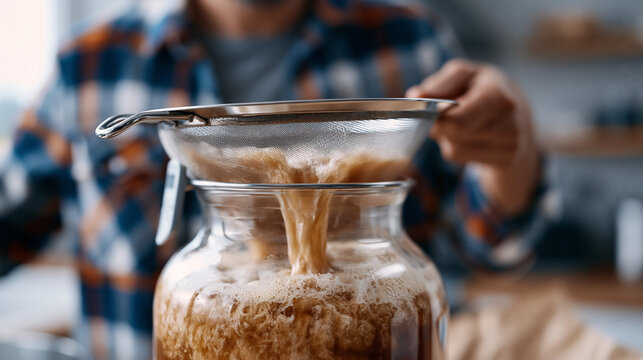 Home brewer in weekend flannel shirt pou 1