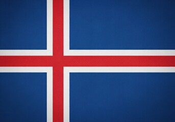 Fototapeta premium National flag of iceland with fabric texture