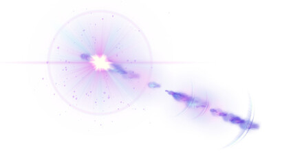 Obraz premium sun light rays with patel colors lens flare on transparent backgrpund,png fairy aqua blue and pink lights isolated overlay social media design element