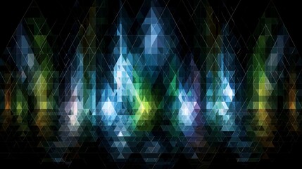 Obraz premium A vibrant and dramatic abstract artwork with geometric shapes and bright colors on a black background