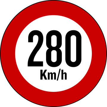 Speed Limit 280 km Sign