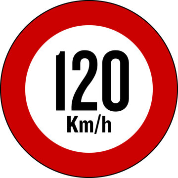 Speed Limit 120 km Sign