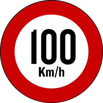 Speed Limit 100 km Sign
