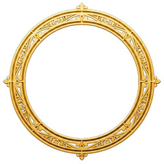 Obraz premium Luxury gold circle frame. Elegant golden round border for wedding invitations, certificates, and premium branding. Isolated on white background