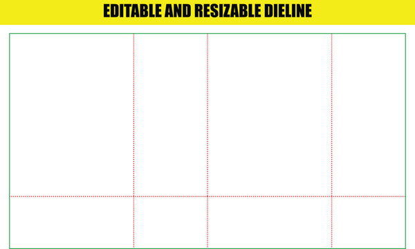 Custom paper packaging box template with dotted fold lines and green cutting lines for industrial design