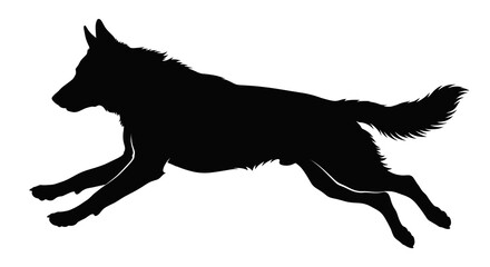 Naklejka premium Dog silhouette. Vector silhouette of dog on white background. black dog isolated on white background. cutout dog. hand drawn design. vector illustration.
