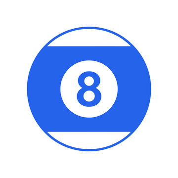 Minimal pool ball icon with clean circular shape and number detail. Modern flat SVG design ideal for billiards, sports apps, gaming, and recreation visuals.