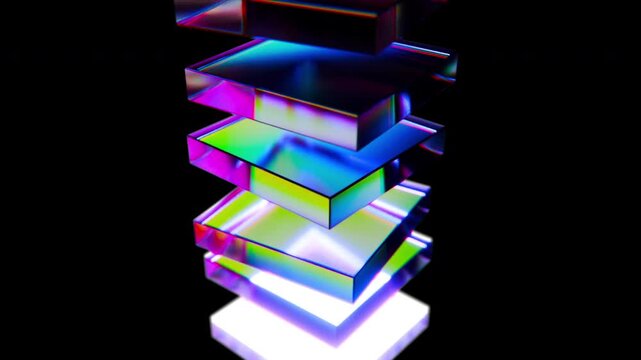 Dispersion glass blocks. Computer generated render