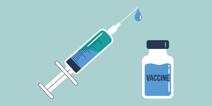 icon syringe and bottle with vaccine from covid-19 virus, rank title illustration for medical protection concepts, immunization campaigns, public health awareness, and healthcare infographic design sy