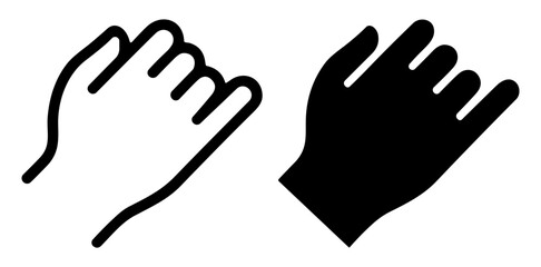 Obraz premium Hand icons outline and solid style vector illustration on transparent background