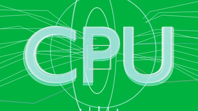 Mint CPU logo appearing scaling drawing rings and fanning lines showing data flow on transparent bg
