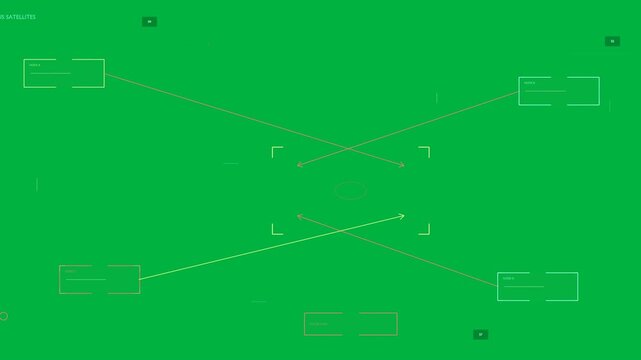 HUD animating around reticle triggered by SATELLITES tag showing tracking on transparent bg