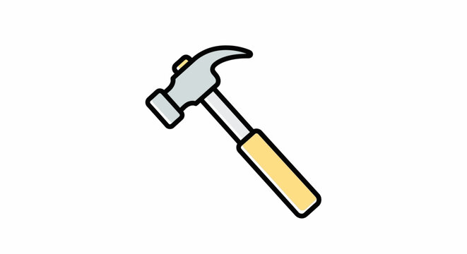 Hammer with wooden handle tool.
