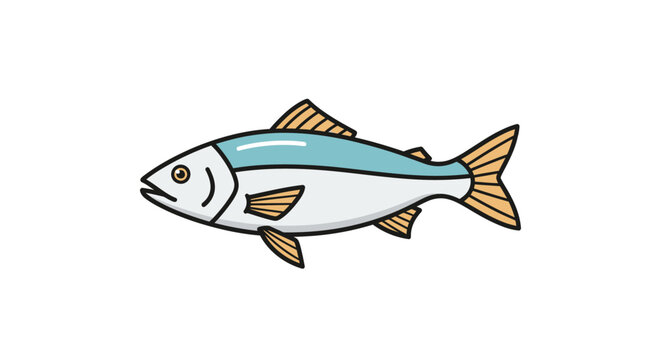 Cartoon illustration of a fish.