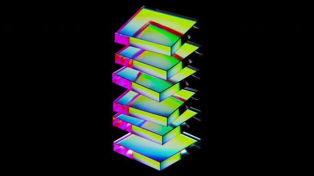 Dispersion glass blocks. Computer generated render