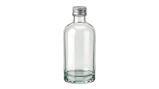 Empty clear glass bottle