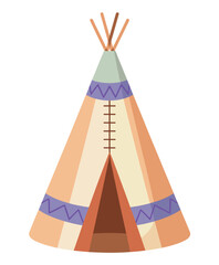 Cartoon Teepee Tent with Colorful Stripes tipi native american © Omroy