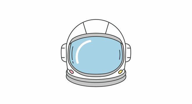 Astronaut helmet with blue visor.