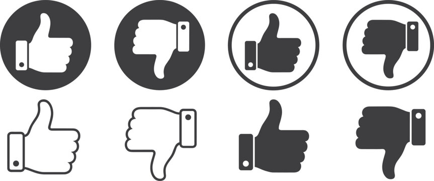 Thumbs Up and Thumbs Down Icons vector