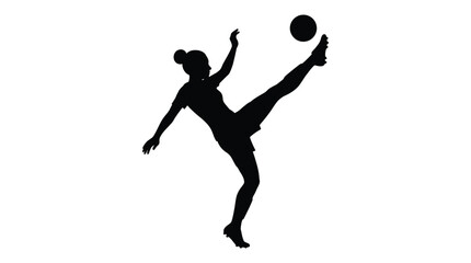 Soccer player silhouette against a white background dynamic action pose © TanjilaAkter