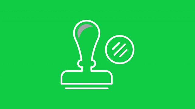 Stamp approval icon animation with transparent background
