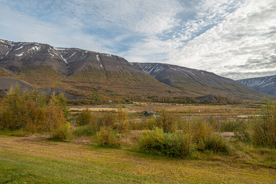 the beautiful landscape of Fnjoskardalur in north Iceland