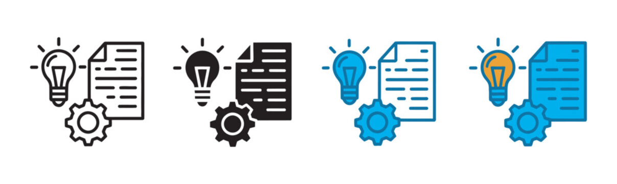 Intellectual property icon pack vector, multiple style legal protection copyright and patent symbols for ownership and rights design