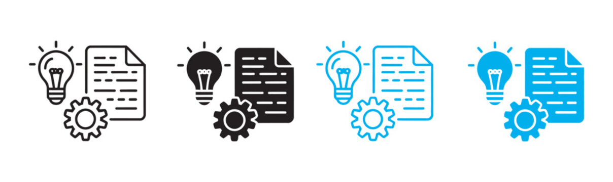Intellectual property icon set vector, multiple style copyright patent trademark and legal protection symbols for IP concept design
