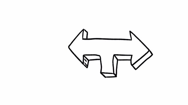 Hand drawn pointer arrow doodle element