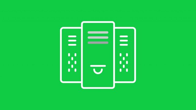 Server database icon animation with transparent background