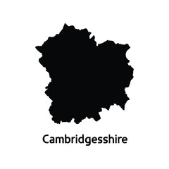 Obraz premium Cambridgeshire ceremonial county map silhouette icon