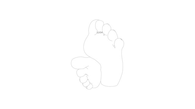 Isolated human feet soles with ring