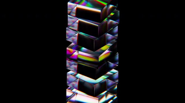 Dispersion glass blocks. Computer generated render