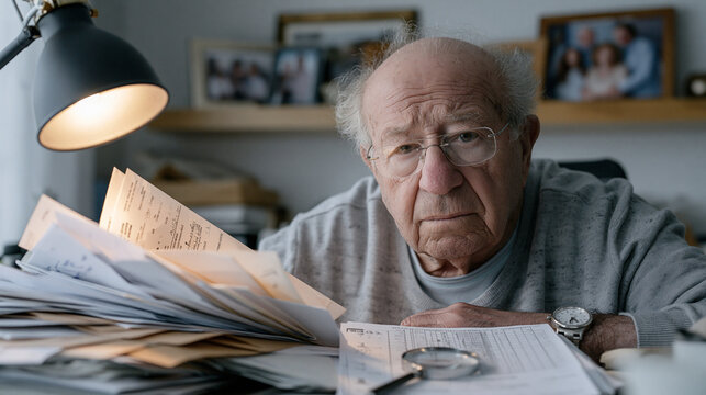 Elderly immigrant grandfather reviewing  4