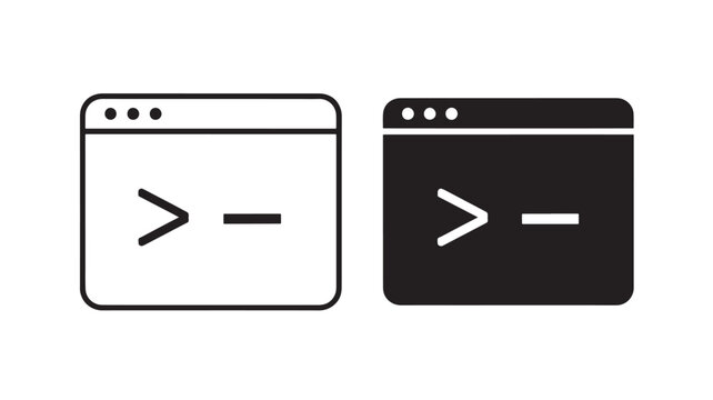 Two Browser Windows with Command Line Interfaces Displayed Featuring Terminal, Interface, Black and White with Minimalist and Icon Elements For