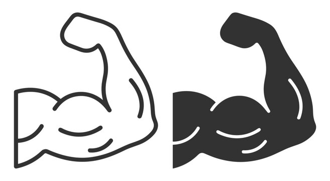 muscle arm icon set vector illustrations on transparent background