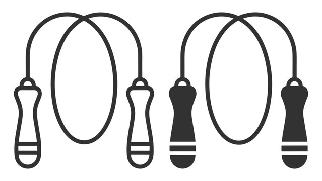 Jump rope icon set sport equipment fitness exercise illustration on transparent background