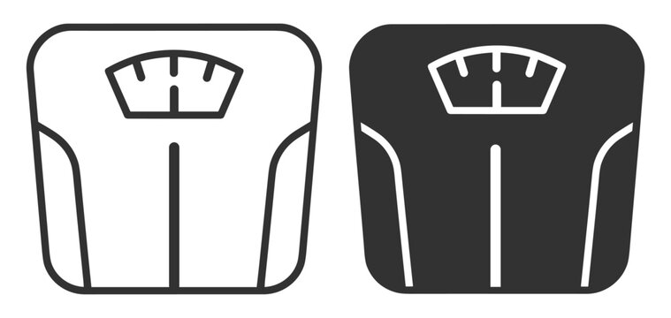 weight scale icon set vector illustration simple bathroom equipment health measurement symbol on transparent background