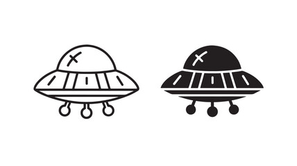 Ufos Hovering Over a Light Background with a Simple Design and Black and White Colors Featuring Ufo, Flying Saucer, Alien Spacecraft with Hover And © TAIFUR