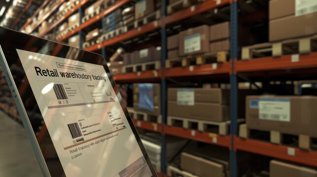 Warehouse inventory tracking sheet on clipboard in storage facility