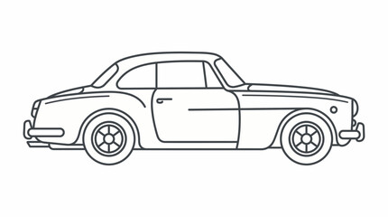 Naklejka premium Classic vintage car side view outline icon, simple vector illustration of a retro automobile for automotive design