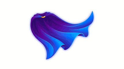 Fototapeta premium Flowing superhero cape icon with vibrant blue gradient texture for fantasy adventure and power themes design